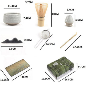 4-7pcs Handmade Home Easy Clean Matcha Tea Set Tool Stand Kit Bowl Whisk Scoop Gift Ceremony Traditional Japanese Accessories acacuss