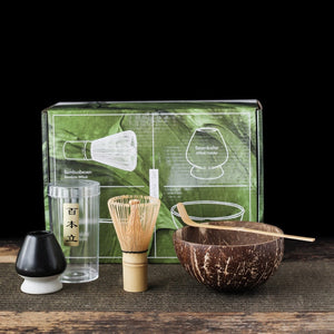 4-7pcs Handmade Home Easy Clean coconut Matcha Tea Set Tool Stand Kit Bowl Whisk ScoopBirthday gift Ceremony Kitchen supplies acacuss