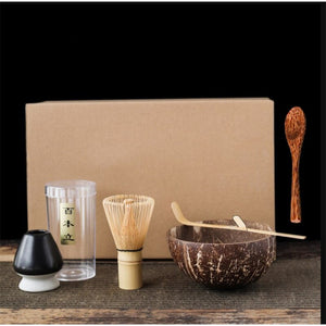 4-7pcs Handmade Home Easy Clean coconut Matcha Tea Set Tool Stand Kit Bowl Whisk ScoopBirthday gift Ceremony Kitchen supplies acacuss