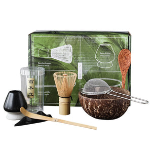 4-7pcs Handmade Home Easy Clean coconut Matcha Tea Set Tool Stand Kit Bowl Whisk ScoopBirthday gift Ceremony Kitchen supplies acacuss