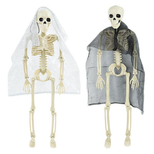 40cm Human Skeleton For Halloween Decoration Realistic Skull Bones Model Halloween Party Home Decor Haunted House Horror Props acacuss