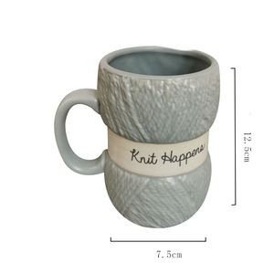 450ML Colorful Wool Ceramics Mugs with Handle Coffee Milk Tea Cups Home Office Drinkware Porcelain Mug Breakfast Cup Girls Gifts acacuss
