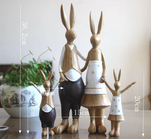4pcs Rabbit Resin Figurines Easter Gift for Kids Easter Decoration for Home New 2023 acacuss