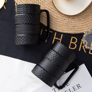 500ML Creative Cup Large Capacity Ceramic Cup Novelty Mug Tire Shaped Cup Office Home Coffee Cup Breakfast Cup acacuss