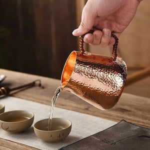 500ml Pure Copper Latte Pitcher Milk Jug Water Pots Kettles Hammer Handcraft Drinkware Tableware acacuss