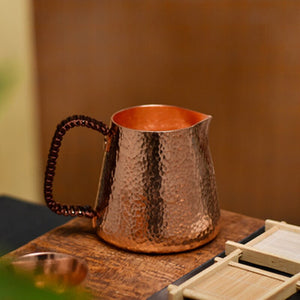 500ml Pure Copper Latte Pitcher Milk Jug Water Pots Kettles Hammer Handcraft Drinkware Tableware acacuss