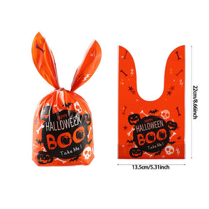50Pcs Halloween Clear Plastic Candy Bags Pumpkin Skull Gift Packaging Bag Trick Or Treat Halloween Decor Printed Gift Bags 2023 acacuss