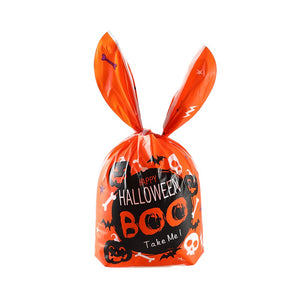 50Pcs Halloween Clear Plastic Candy Bags Pumpkin Skull Gift Packaging Bag Trick Or Treat Halloween Decor Printed Gift Bags 2023 acacuss