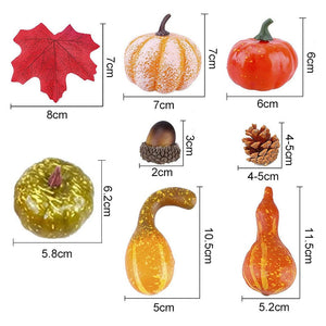 50pcs Simulation Pumpkin Golden Autumn Mini Pumpkin Set Halloween Pumpkin Thanksgiving Decoration Pumpkin Pine Cones Acorns Prop acacuss