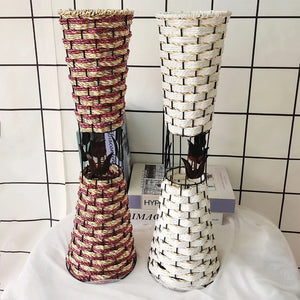 55cm New Artificial Flowers Wrought Iron Rattan Vases Country Style Flower Arrangement Vase Wedding Hotel DIY Home Decoration acacuss
