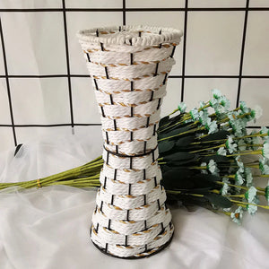 55cm New Artificial Flowers Wrought Iron Rattan Vases Country Style Flower Arrangement Vase Wedding Hotel DIY Home Decoration acacuss
