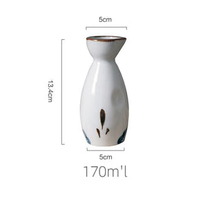 5Pcs Retro Japanese Sake Set Ceramic Flagon Liquor Cup 1 Pot 4 Cups Home Bar Sake White Wine Pot Creative Drinkware Gifts acacuss
