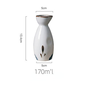 5Pcs Retro Japanese Sake Set Ceramic Flagon Liquor Cup 1 Pot 4 Cups Home Bar Sake White Wine Pot Creative Drinkware Gifts acacuss