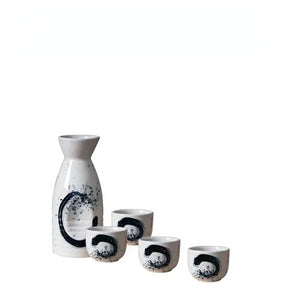 5Pcs Retro Japanese Sake Set Ceramic Flagon Liquor Cup 1 Pot 4 Cups Home Bar Sake White Wine Pot Creative Drinkware Gifts acacuss