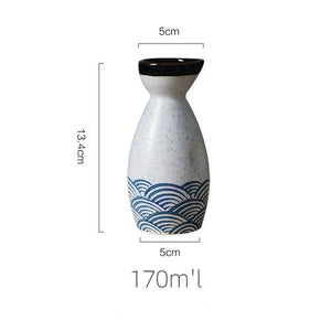 5Pcs Retro Japanese Sake Set Ceramic Flagon Liquor Cup 1 Pot 4 Cups Home Bar Sake White Wine Pot Creative Drinkware Gifts acacuss