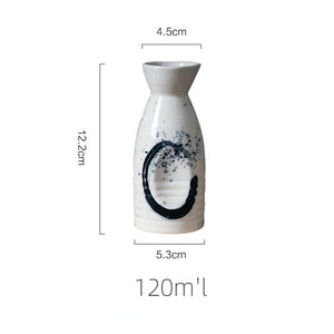 5Pcs Retro Japanese Sake Set Ceramic Flagon Liquor Cup 1 Pot 4 Cups Home Bar Sake White Wine Pot Creative Drinkware Gifts acacuss