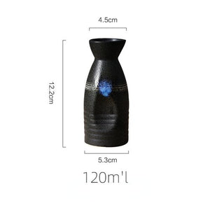 5Pcs Retro Japanese Sake Set Ceramic Flagon Liquor Cup 1 Pot 4 Cups Home Bar Sake White Wine Pot Creative Drinkware Gifts acacuss