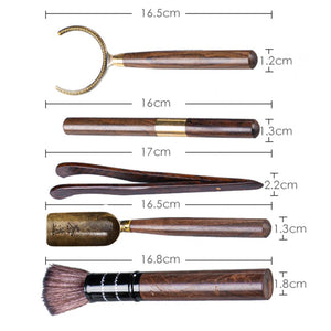 5Pcs/Set Tea Ceremony Heat-resistant Kung Fu Tea Tools Wooden Chinese Gongfu Teaspoon Tea Tong Needle Set Tearoom Supplies acacuss