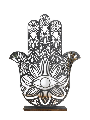 Black Wooden Desk Decor Hamsa Hand Evil Eye Home Decorations Table Decoration Hollow Out Desk Accessories Room Decor Aesthetics acacuss