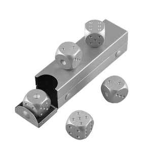 5pcs Aluminum Alloy Metal Dices Set Whisky Dice Stones Ice Cubes Bucket Reusable Keep Wine Chilling Poker Party Dice Accessories acacuss