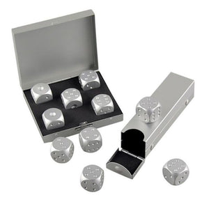 5pcs Aluminum Alloy Metal Dices Set Whisky Dice Stones Ice Cubes Bucket Reusable Keep Wine Chilling Poker Party Dice Accessories acacuss
