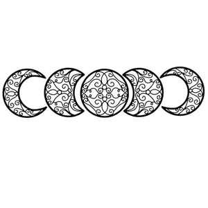 5pcs Black Moon Decoration Wall Hanging 3D Moon Phase Spiritual Bedroom Wall Decor Nordic Bohemian Style Christmas Home Decor acacuss