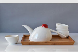 5pcs set, Creative designed, bone china teapot and tea cup set, plain white ceramic kung fu tea set, chinese tea set tea service acacuss
