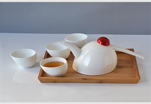 5pcs set, Creative designed, bone china teapot and tea cup set, plain white ceramic kung fu tea set, chinese tea set tea service acacuss
