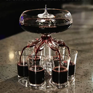 6 Shot Acrylic Dispenserand Holder Wine Whisky Beer Water Dispenser Bracket Drinking Game Tool Family Gathering Bar Wine Set acacuss