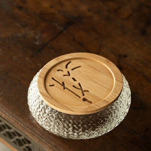 600ml Japanese Woven Hammer Glass Pot Bearing Cup Wash Hollow Carved Dry Bubble Plate Household Tea Slag Bucket Built Jianshui acacuss