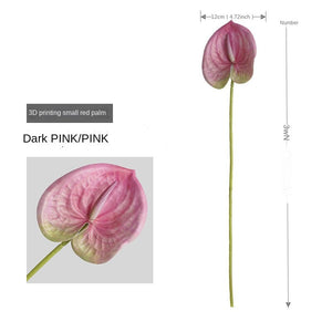 60CM Artificial Anthurium Plants Living Room Home Decoration Simulation 3D Printing Film for Home Aesthetic Room Decor acacuss