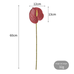 60CM Artificial Anthurium Plants Living Room Home Decoration Simulation 3D Printing Film for Home Aesthetic Room Decor acacuss