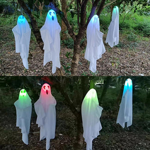 65*60cm Halloween Ghost Hanging Decorations Halloween Hanging Light Up White Flying Ghosts Tree Window Wall Scary Ornament acacuss