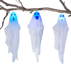 65*60cm Halloween Ghost Hanging Decorations Halloween Hanging Light Up White Flying Ghosts Tree Window Wall Scary Ornament acacuss
