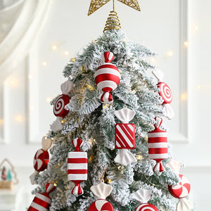 6Pcs Christmas Hanging Candy Balls Red White Candy Pendant Home Party Christmas Tree Decorations Navidad Winter New Year 2023 acacuss