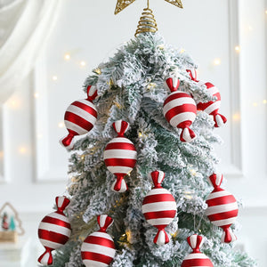 6Pcs Christmas Hanging Candy Balls Red White Candy Pendant Home Party Christmas Tree Decorations Navidad Winter New Year 2023 acacuss