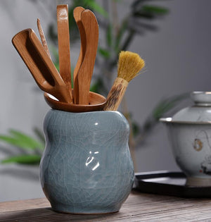 6Pcs/set Handmade Tea Ceremony Utensils Set Bamboo acacuss