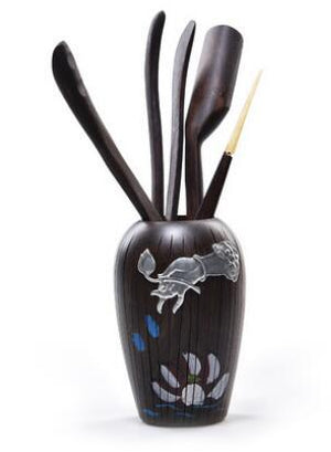 6Pcs/set Handmade Tea Ceremony Utensils Set Bamboo acacuss