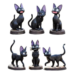 6pcs/set Cartoon Black Cat Jiji Gigi Figure PVC Action Toy Doll Model Set Black Cat Hayao Miyazaki Figure Toy kids birthday gift acacuss