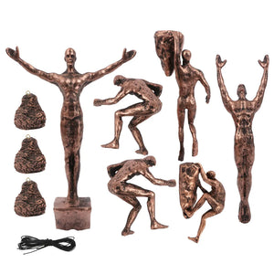 6pcs/set Industrial Style Climbing Man Resin Wall Hanging Decoration Sculpture Figures Creative Retro Present Statue Decor acacuss