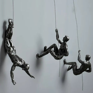 6pcs/set Industrial Style Climbing Man Resin Wall Hanging Decoration Sculpture Figures Creative Retro Present Statue Decor acacuss