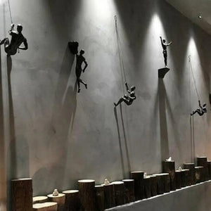 6pcs/set Industrial Style Climbing Man Resin Wall Hanging Decoration Sculpture Figures Creative Retro Present Statue Decor acacuss