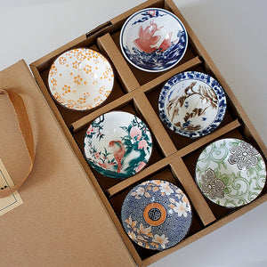 6piece/lot Vintage Wine Tea cups Set 80ml Blue and White Retro Teaware Drinkware Chinese Teaware Gift acacuss