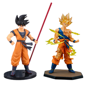 17cm Anime Dragon Ball Super Saiyan One Son Goku Figure Kakarotto Battle Damage Posed Desktop Ornaments Classic Decoration acacuss