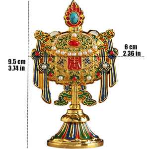 8 Pcs Painted Tibetan Engraved Eight Treasures Auspicious Statue Tantric Alloy Handicraft Buddhism Home Gift Desktop Decorative acacuss