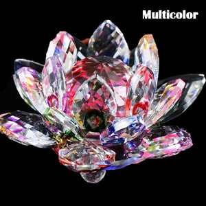 80Mm Quartz Crystals Lotus Flower Crafts Glass Fengshui Ornaments Healing Crystals Home Party Wiccan Decor Yoga Gifts Souvenir acacuss