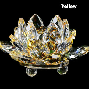 80Mm Quartz Crystals Lotus Flower Crafts Glass Fengshui Ornaments Healing Crystals Home Party Wiccan Decor Yoga Gifts Souvenir acacuss
