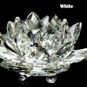 80Mm Quartz Crystals Lotus Flower Crafts Glass Fengshui Ornaments Healing Crystals Home Party Wiccan Decor Yoga Gifts Souvenir acacuss