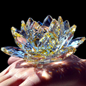 80Mm Quartz Crystals Lotus Flower Crafts Glass Fengshui Ornaments Healing Crystals Home Party Wiccan Decor Yoga Gifts Souvenir acacuss