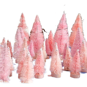8PCS Artificial Mini Christmas Pine Tree Muliti Size Colorful Trees for Xmas Home Desktop Ornaments Noel Party Table Decoration acacuss
